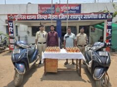 अवैध शराब परिवहन/विक्रय पर तिल्दा पुलिस की कार्यवाही, दो आरोपी गिरफ्तार