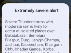 छत्तीसगढ़ के 17 जिलों में मौसम विभाग ने ‘Extremely Severe’ अलर्ट जारी किया है, जिसके तहत लोगों के मोबाइल फोन पर इमरजेंसी अलार्म बजने से हड़कंप